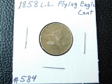 1858 L.L. FLYING EAGLE CENT VF