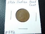 1866 INDIAN HEAD CENT (A SEMI KEY) VG-RIM DING