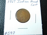 1867 INDIAN HEAD CENT (A SEMI KEY) AG