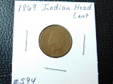 1869 INDIAN HEAD CENT (A SEMI KEY) G
