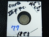 1853 3-CENT SILVER PIECE F