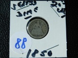 1850 SEATED DIME G