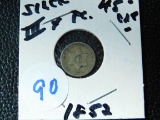1852 3-CENT SILVER PIECE F
