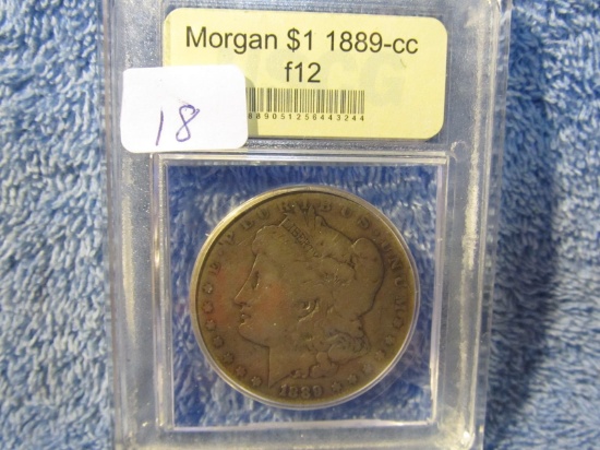 1889CC MORGAN DOLLAR (A KEY DATE) USCG F