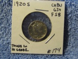 1920S MERCURY DIME BU FSB