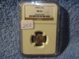 1950S ROOSEVELT DIME NGC MS65