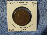 1857 SMALL DATE LARGE CENT XF+