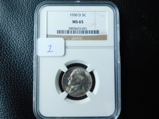 1950D JEFFERSON NICKEL (KEY DATE) NGC MS65