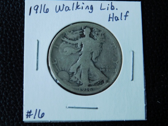 1916 WALKING LIBERTY HALF (A SEMI KEY) G