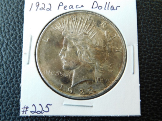 1922 PEACE DOLLAR (TONING) UNC