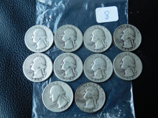 10 DIFFERENT WASHINGTON QUARTERS 1939-51D