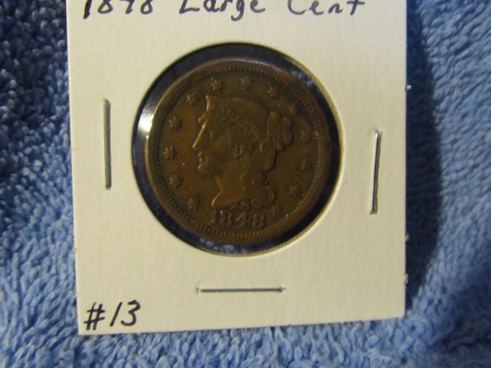 1848 LARGE CENT VF