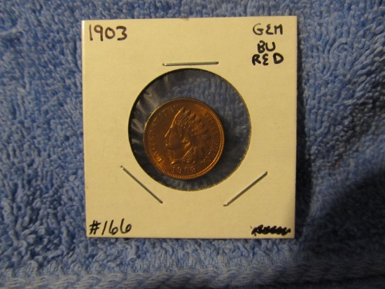 1903 INDIAN HEAD CENT BU-RED