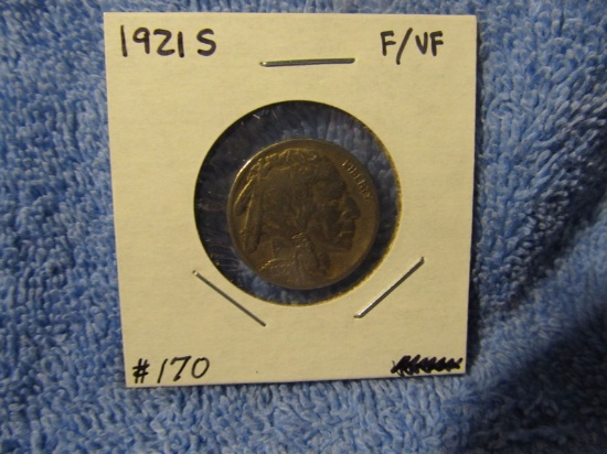 1921S BUFFALO NICKEL F+