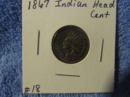 1867 INDIAN HEAD CENT (A SEMI KEY) UNC