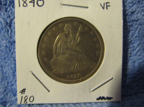 1840 SEATED HALF VF