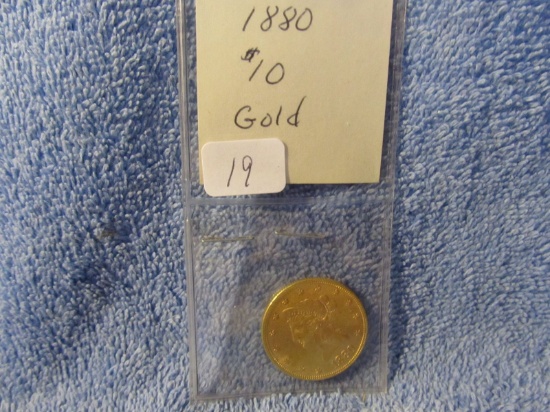 1880 $10. LIBERTY HEAD GOLD PIECE UNC