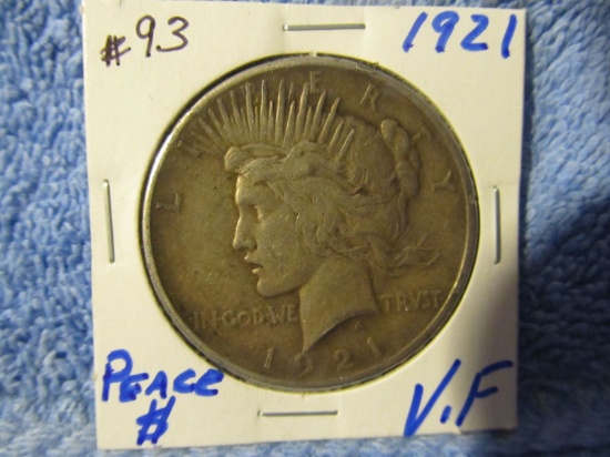 1921 PEACE DOLLAR 1ST YEAR VF