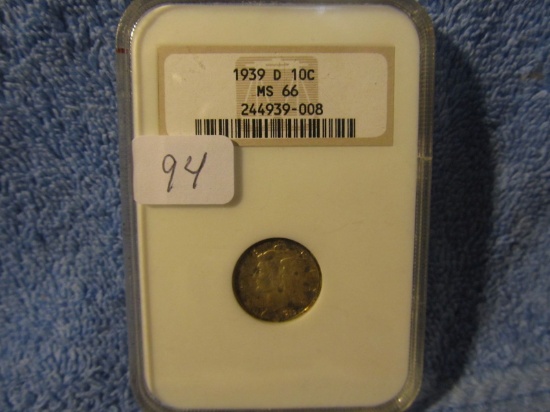 1939D MERCURY DIME NGC MS66