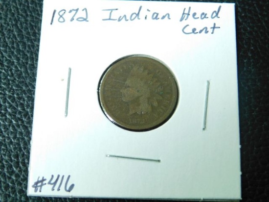 1872 INDIAN HEAD CENT (A SEMI KEY) G-SCRATCHED