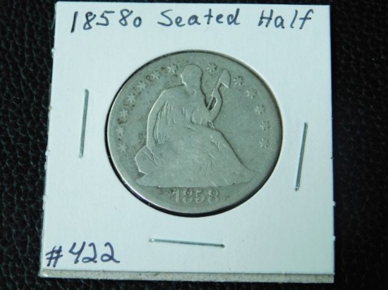 1858O SEATED HALF G