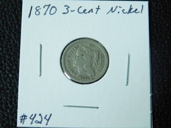 1870 3-CENT NICKEL VF