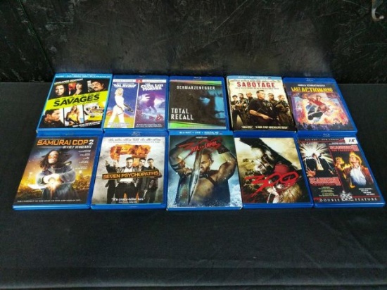 10 different Blu-ray DVDs