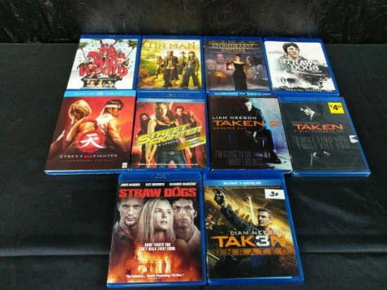 10 different Blu-ray DVDs