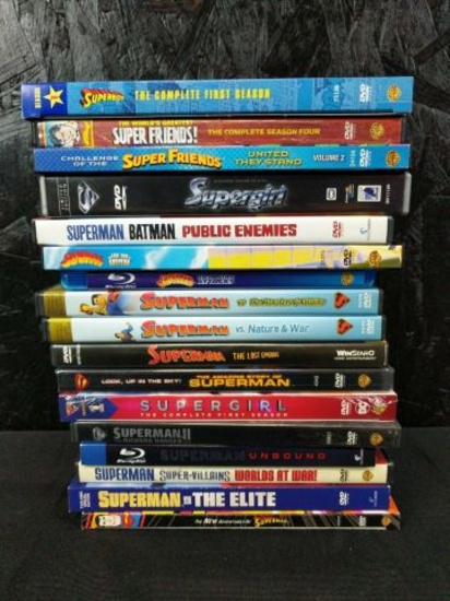 17 Superman, Super Friends, Supergirl and Superboy DVDs