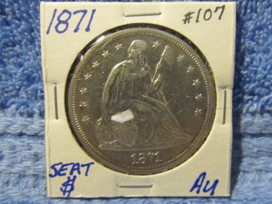 1871 SEATED DOLLAR AU