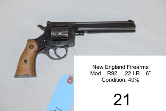 New England Firearms    Mod R92    .22 LR    6”    Condition: 40%