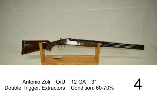 Antonio Zoli    O/U    12 GA    3”    Double Trigger, Extractors    Conditi