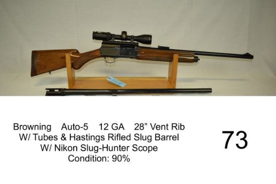 Browning    Auto-5    12 GA    28” Vent Rib    W/ Tubes & Hastings Rifled S