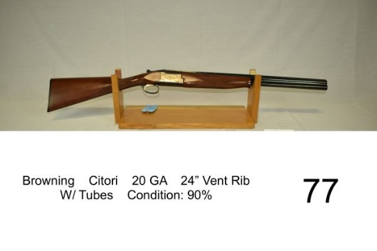 Browning    Citori    20 GA    24” Vent Rib    W/ Tubes    Condition: 90%