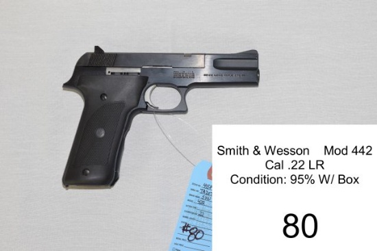 Smith & Wesson    Mod 442    Cal .22 LR    Condition:95% W/ Box