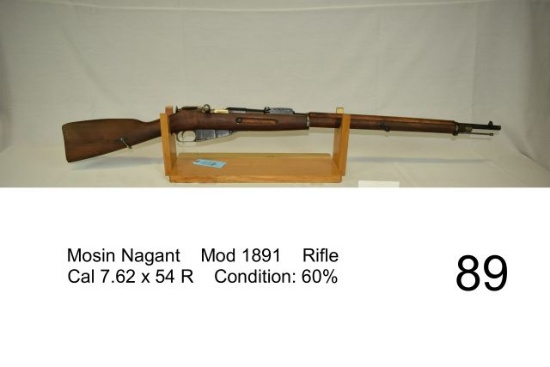 Mosin Nagant    Mod 1891    Rifle    Cal 7.62 x 54 R    Condition: 60%