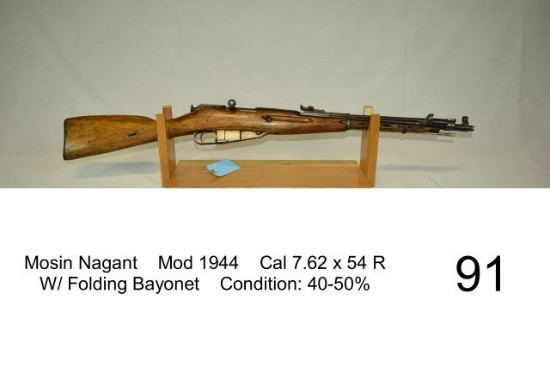Mosin Nagant    Mod 1944    Cal 7.62 x 54 R    W/ Folding Bayonet    Condit