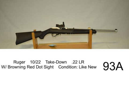Ruger    10/22    Take-Down    .22 LR    W/ Browning Red Dot Sight    Condi