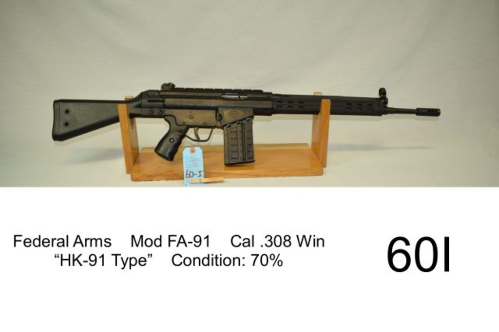 Federal Arms Mod FA-91 Cal .308 Win “HK-91Type” Condition: 70% | Guns &  Military Artifacts Rifles | Online Auctions | Proxibid