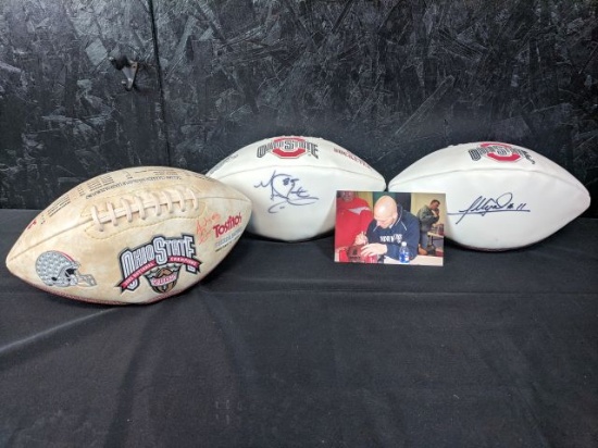 Ohio State Buckeyes Signed Football Lot of 3