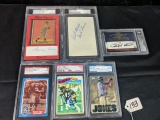 Lot of 6 Slabbed & Authenticated Baseball and Football Cards