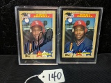 Pair of 1987 Topps Auto'd Kirby Puckett Cards