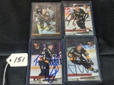 Pittsburgh Penguins Auto'd Cards Lot of 4