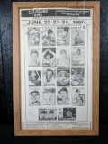 1990 Baseball Card Show Poster Signed by 18