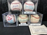 Boston Red Sox Fan Favorites Signed Baseballs - Lot of 5