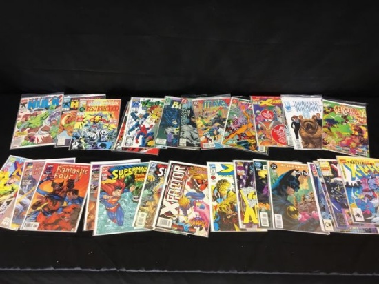 Long box of comic books