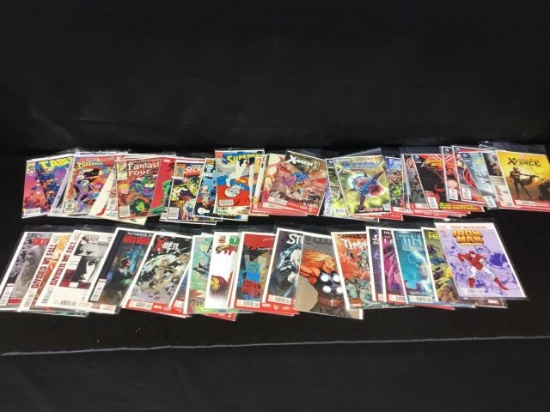 Long box of comic books