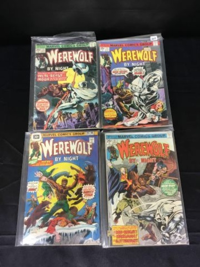 4 Werewolf by night comic books,  issues 32, 33, 37, 38