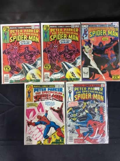 Peter Parker The spectacular Spiderman comic books, issues 23, 26, 27, 27, 81