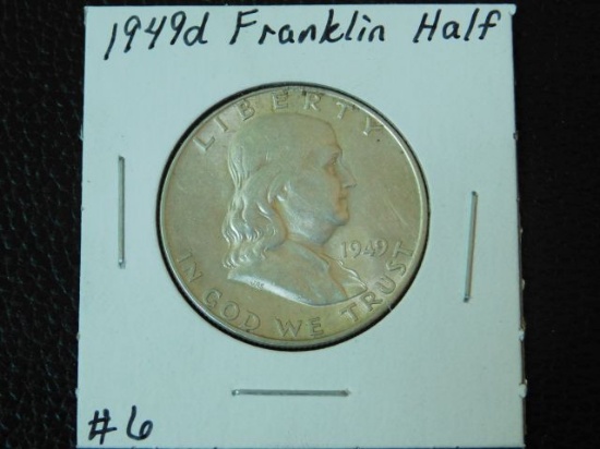 1949D FRANKLIN HALF (A SEMI KEY) UNC